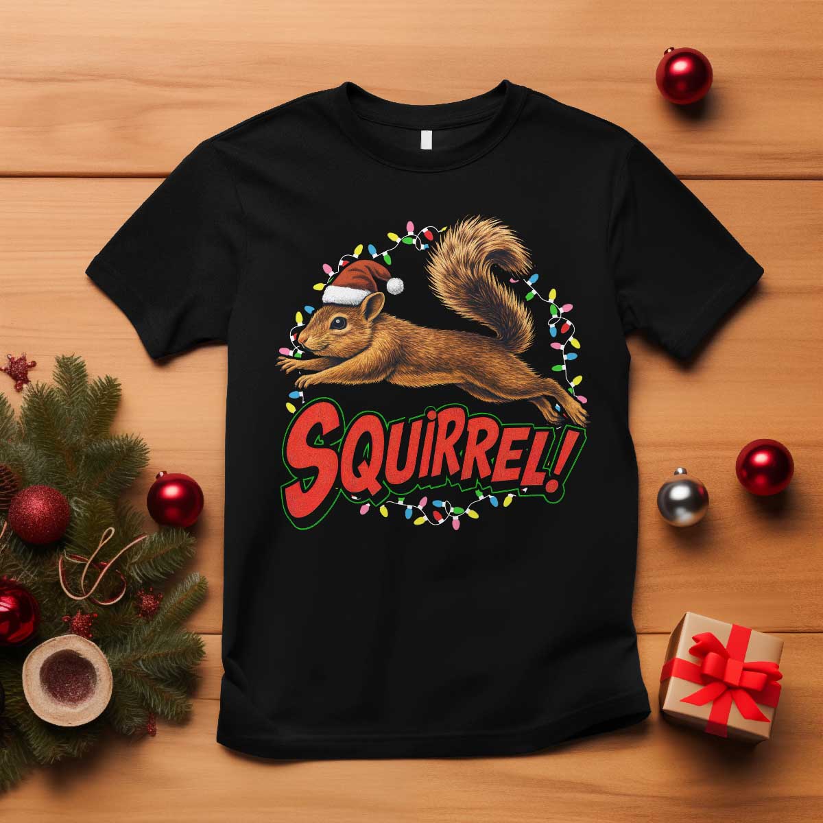 Funny Christmas Squirrel T Shirt Xmas Vacation Holiday Movie - Wonder Print Shop