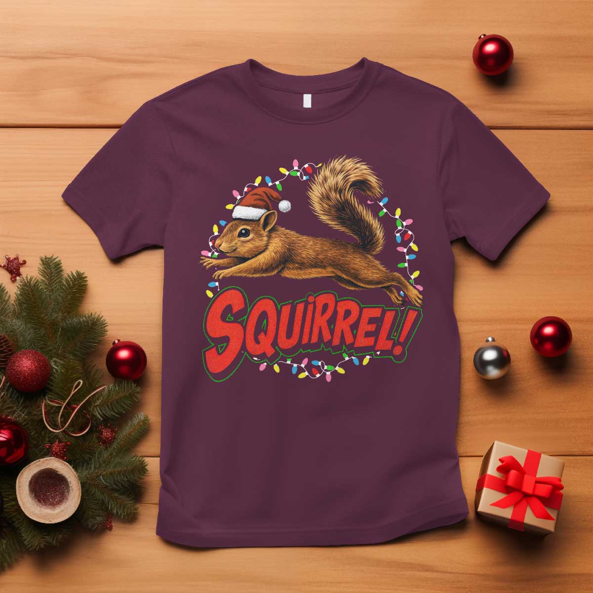 Funny Christmas Squirrel T Shirt Xmas Vacation Holiday Movie - Wonder Print Shop