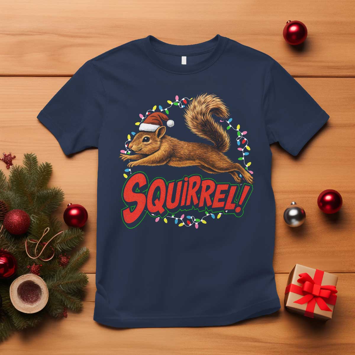 Funny Christmas Squirrel T Shirt Xmas Vacation Holiday Movie - Wonder Print Shop