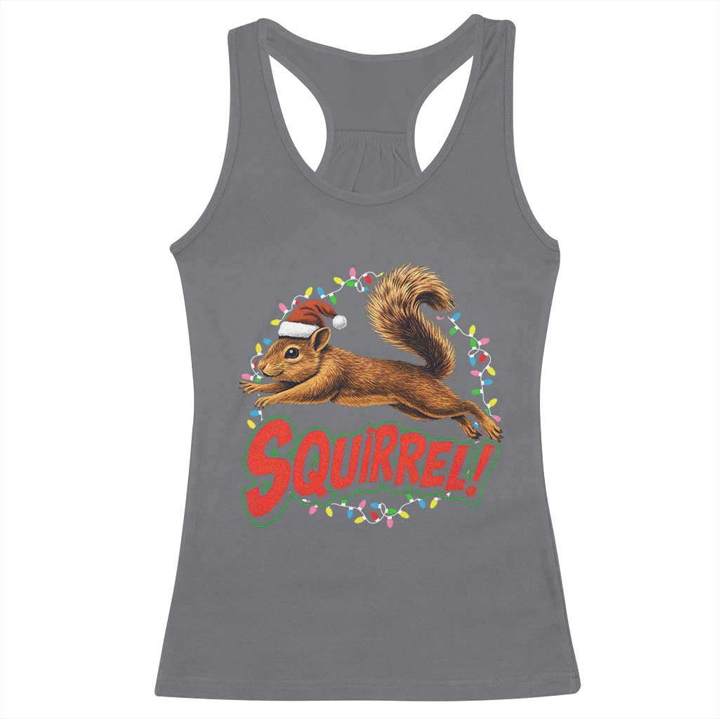 Funny Christmas Squirrel Racerback Tank Top Xmas Vacation Holiday Movie - Wonder Print Shop