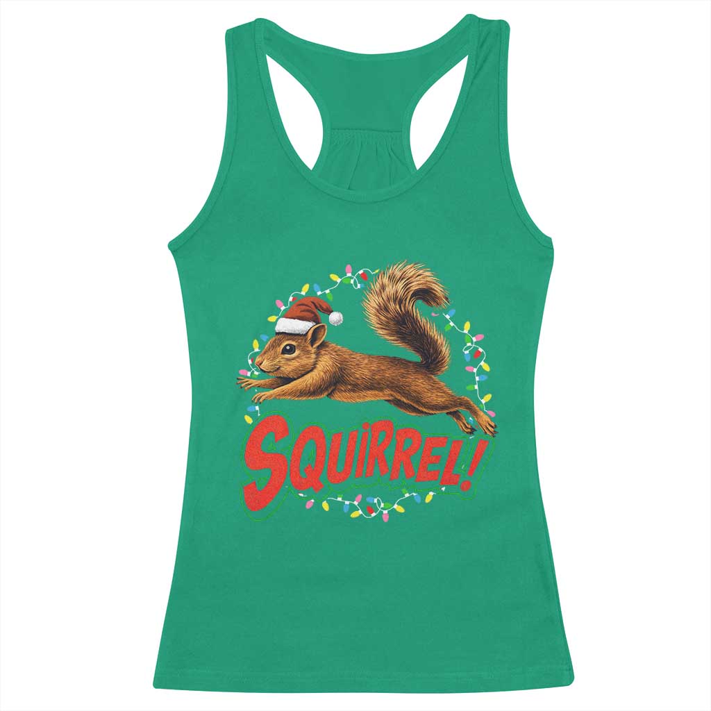 Funny Christmas Squirrel Racerback Tank Top Xmas Vacation Holiday Movie - Wonder Print Shop
