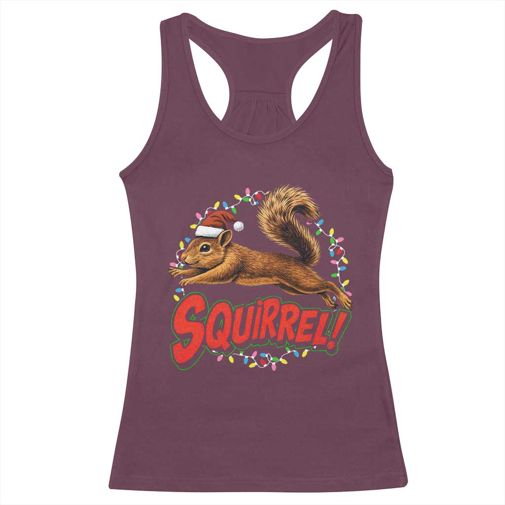 Funny Christmas Squirrel Racerback Tank Top Xmas Vacation Holiday Movie - Wonder Print Shop