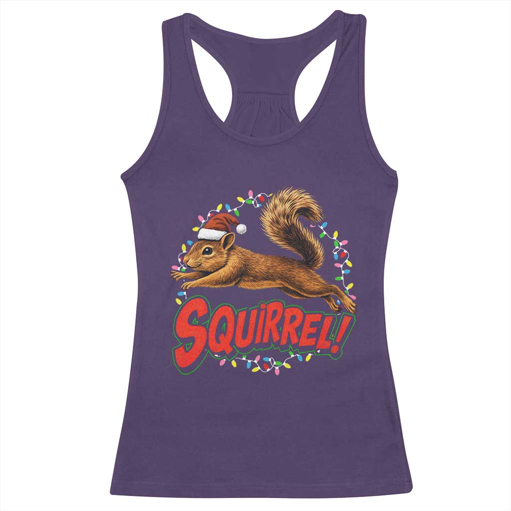 Funny Christmas Squirrel Racerback Tank Top Xmas Vacation Holiday Movie - Wonder Print Shop