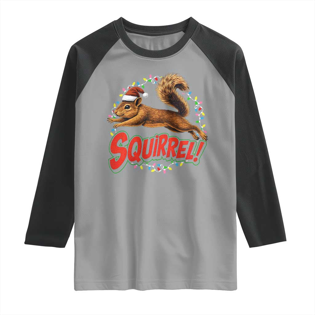 Funny Christmas Squirrel Raglan Shirt Xmas Vacation Holiday Movie - Wonder Print Shop