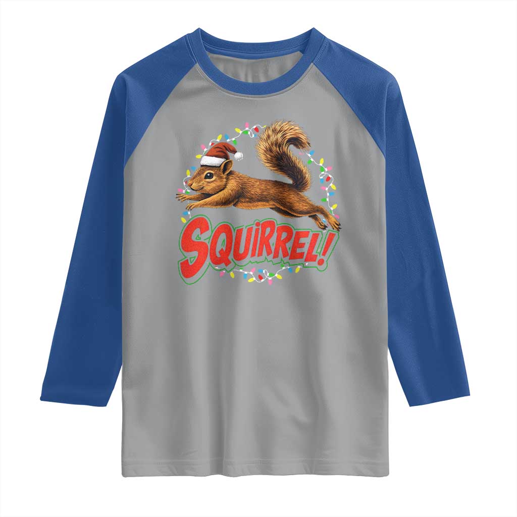 Funny Christmas Squirrel Raglan Shirt Xmas Vacation Holiday Movie - Wonder Print Shop