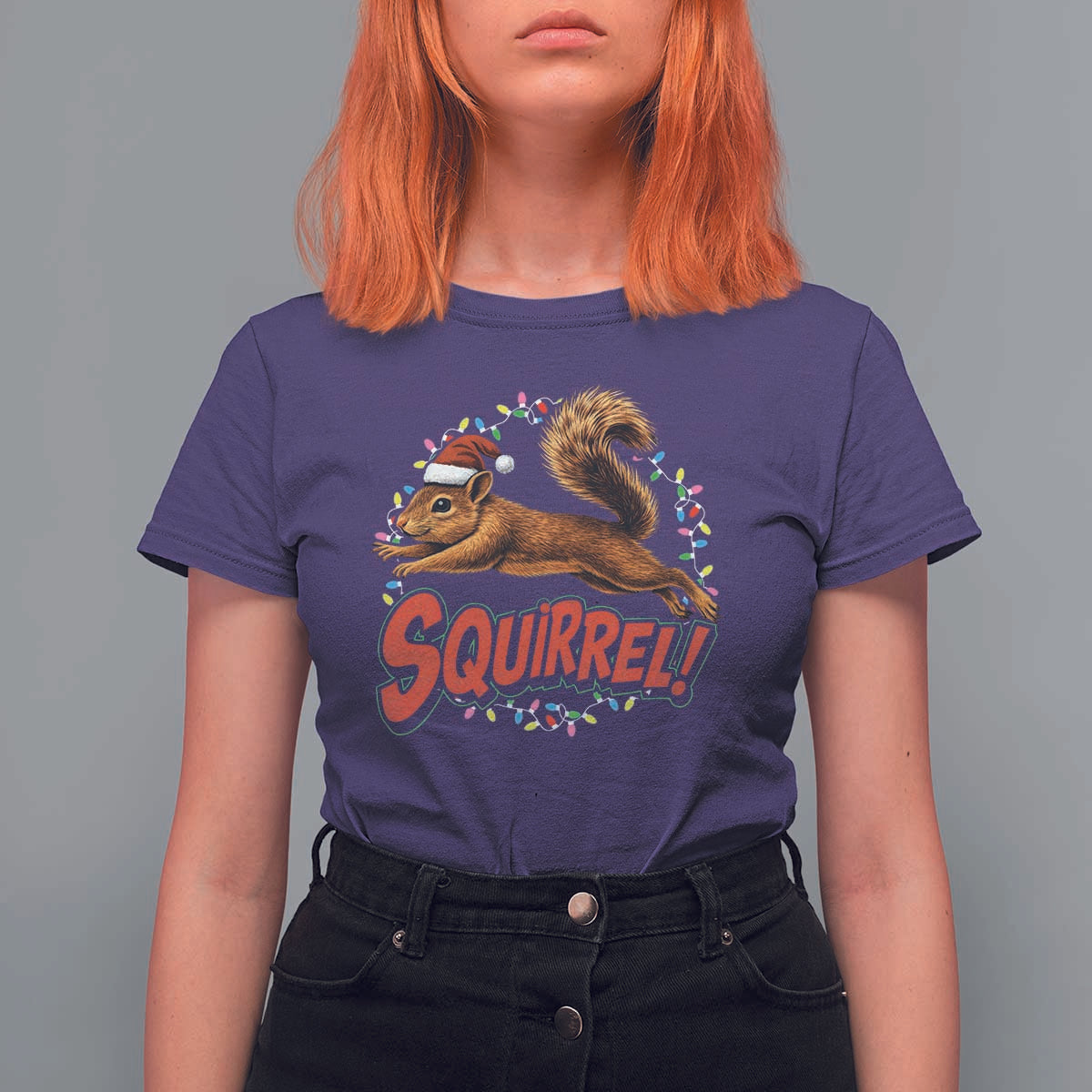 Funny Christmas Squirrel T Shirt For Women Xmas Vacation Holiday Movie - Wonder Print Shop