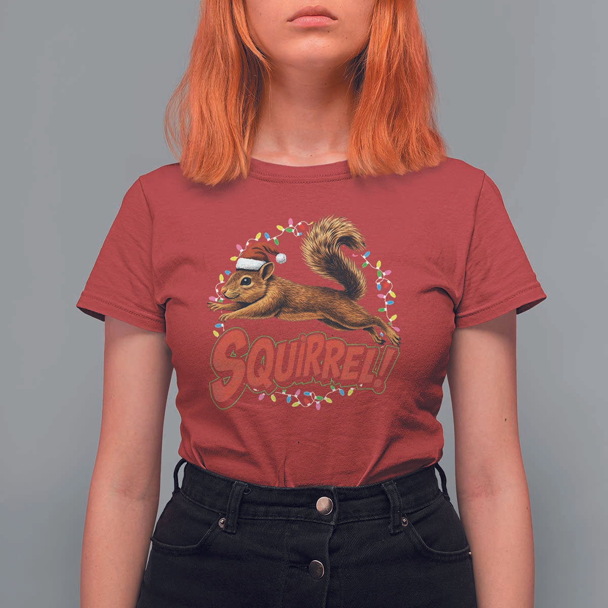 Funny Christmas Squirrel T Shirt For Women Xmas Vacation Holiday Movie - Wonder Print Shop