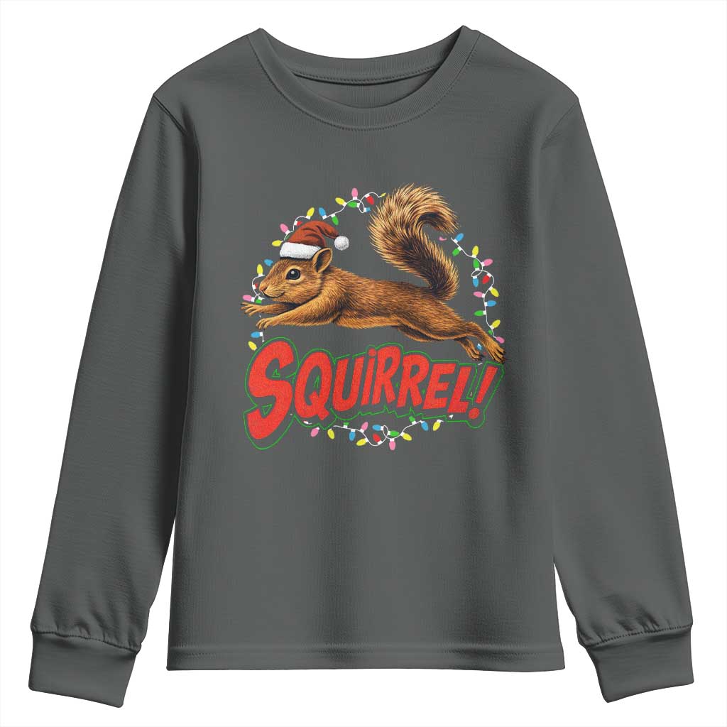 Funny Christmas Squirrel Youth Sweatshirt Xmas Vacation Holiday Movie - Wonder Print Shop