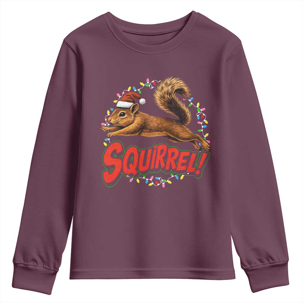 Funny Christmas Squirrel Youth Sweatshirt Xmas Vacation Holiday Movie - Wonder Print Shop