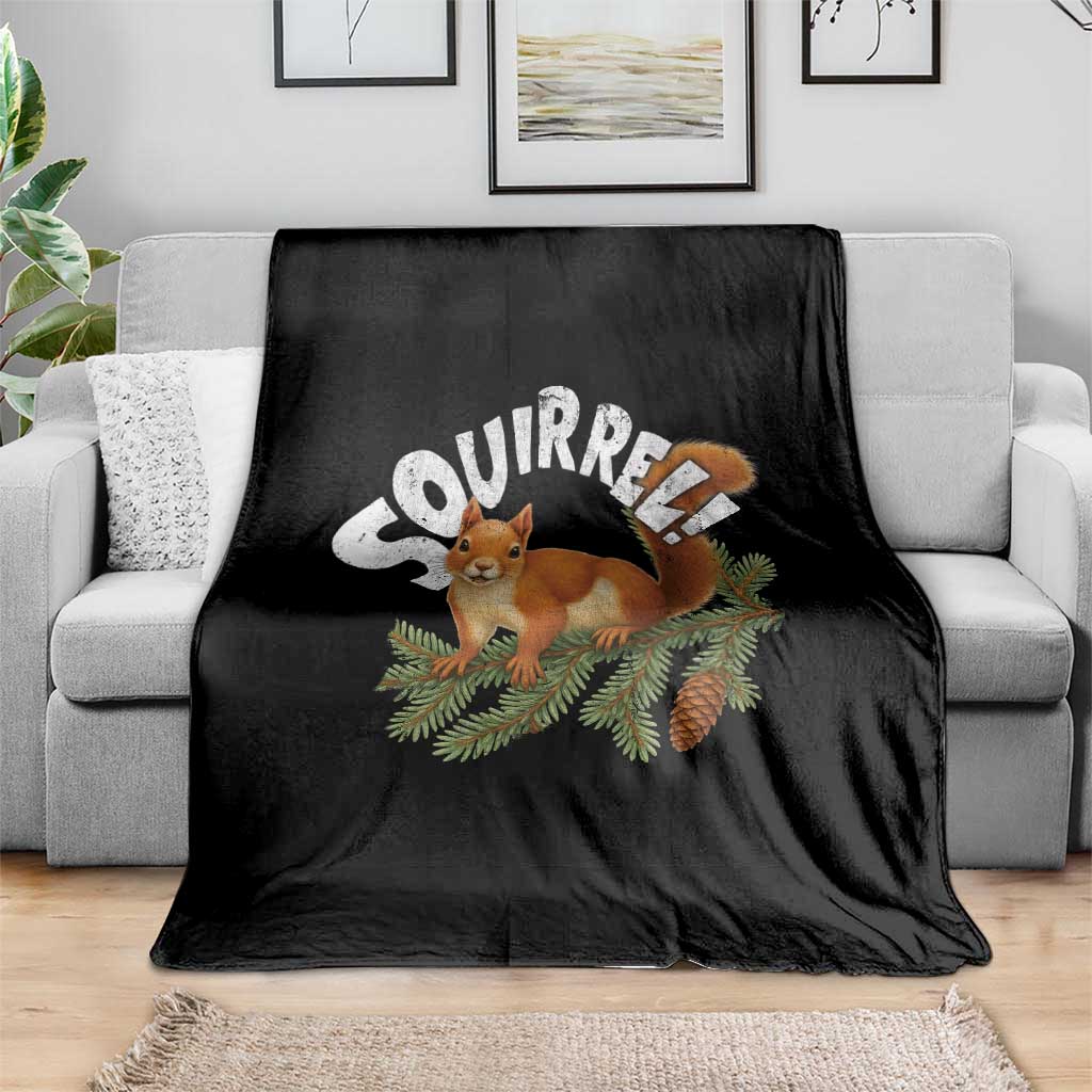Funny Christmas Squirrel Throw Blanket Xmas Vacation Holiday Movie Pine Tree - Wonder Print Shop