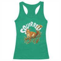 Funny Christmas Squirrel Racerback Tank Top Xmas Vacation Holiday Movie Pine Tree - Wonder Print Shop