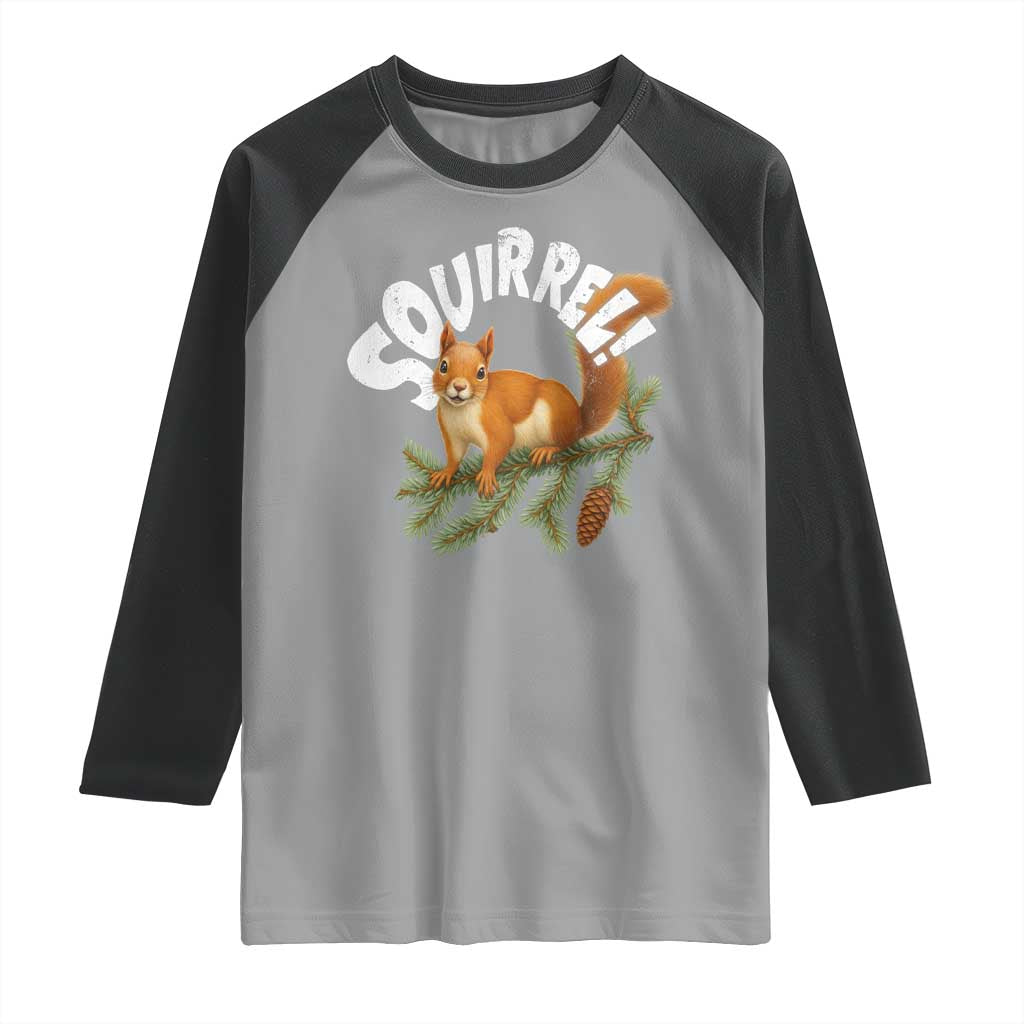 Funny Christmas Squirrel Raglan Shirt Xmas Vacation Holiday Movie Pine Tree - Wonder Print Shop