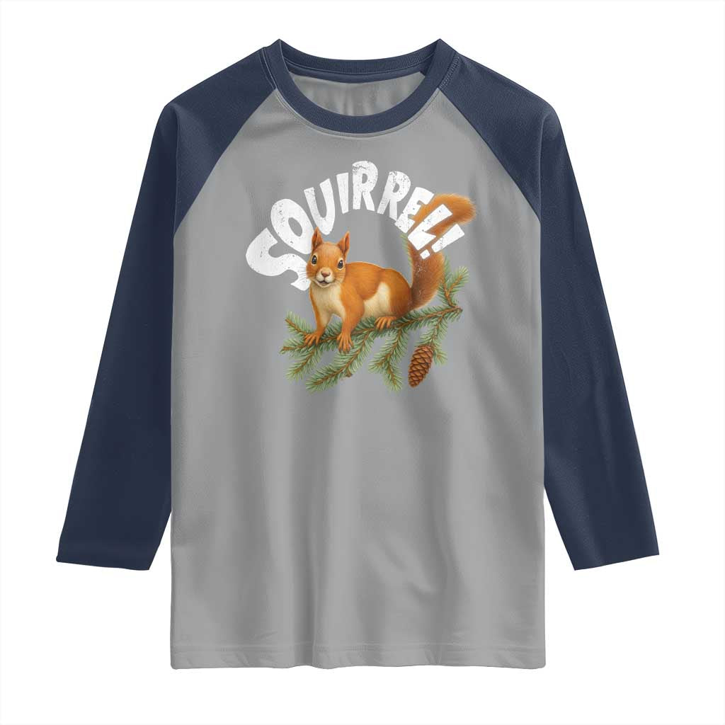 Funny Christmas Squirrel Raglan Shirt Xmas Vacation Holiday Movie Pine Tree - Wonder Print Shop