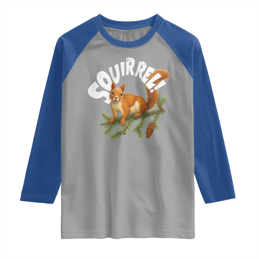 Funny Christmas Squirrel Raglan Shirt Xmas Vacation Holiday Movie Pine Tree - Wonder Print Shop