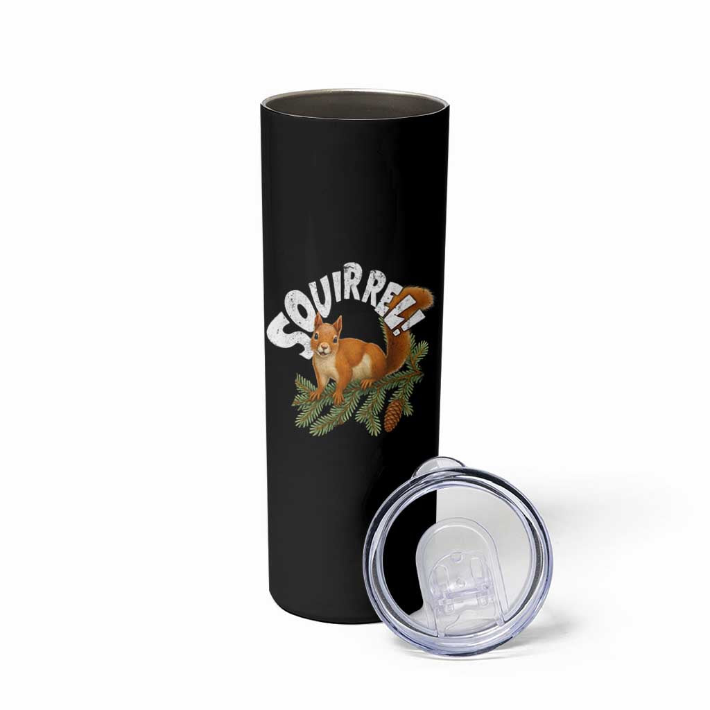 Funny Christmas Squirrel Skinny Tumbler Xmas Vacation Holiday Movie Pine Tree - Wonder Print Shop