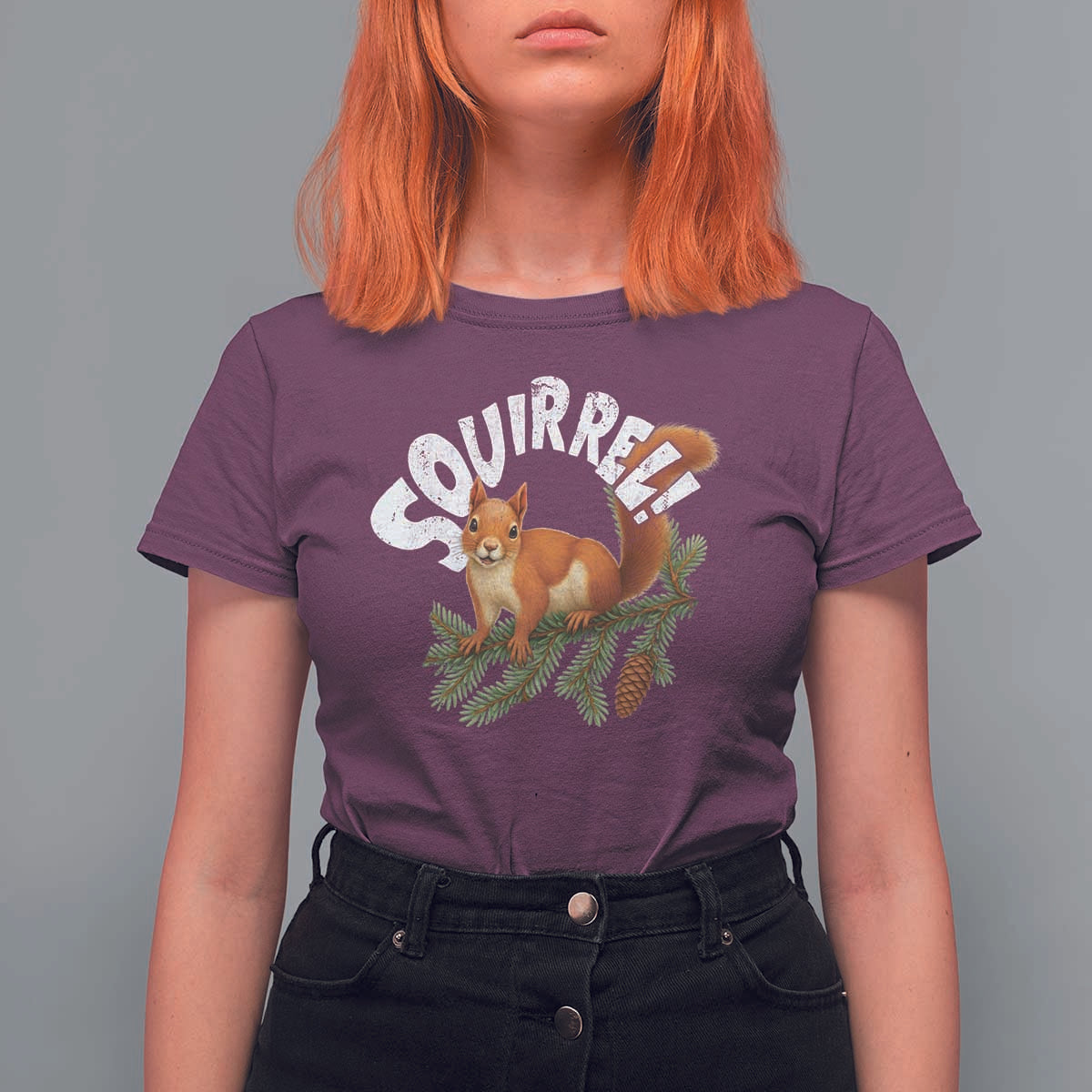 Funny Christmas Squirrel T Shirt For Women Xmas Vacation Holiday Movie Pine Tree - Wonder Print Shop