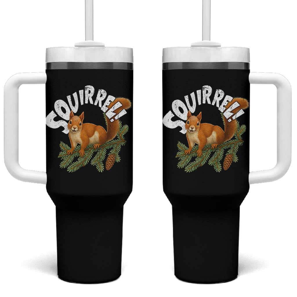 Funny Christmas Squirrel Tumbler With Handle Xmas Vacation Holiday Movie Pine Tree - Wonder Print Shop
