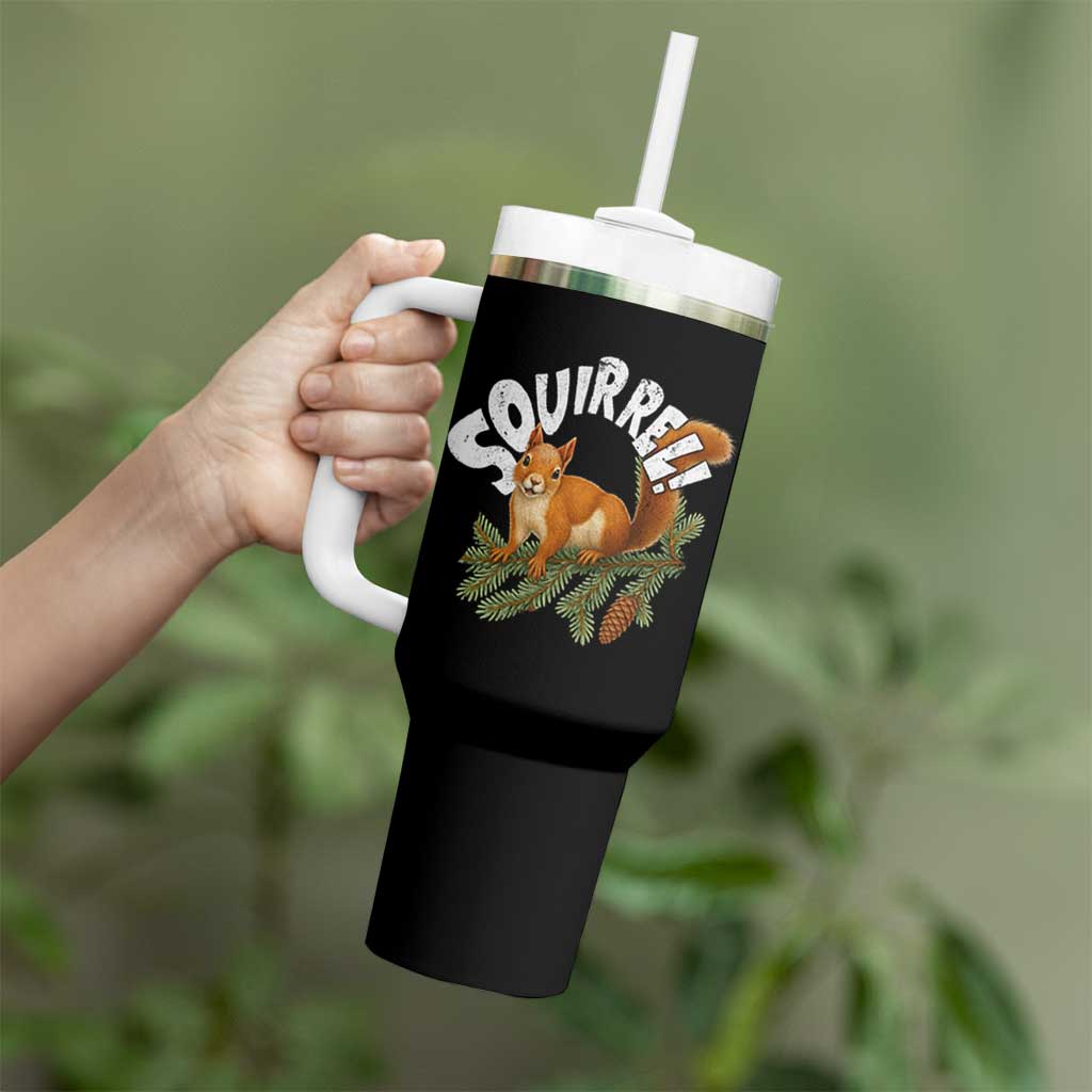 Funny Christmas Squirrel Tumbler With Handle Xmas Vacation Holiday Movie Pine Tree - Wonder Print Shop
