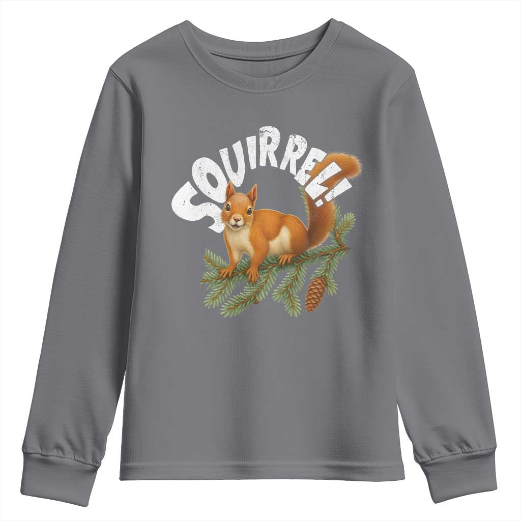 Funny Christmas Squirrel Youth Sweatshirt Xmas Vacation Holiday Movie Pine Tree - Wonder Print Shop