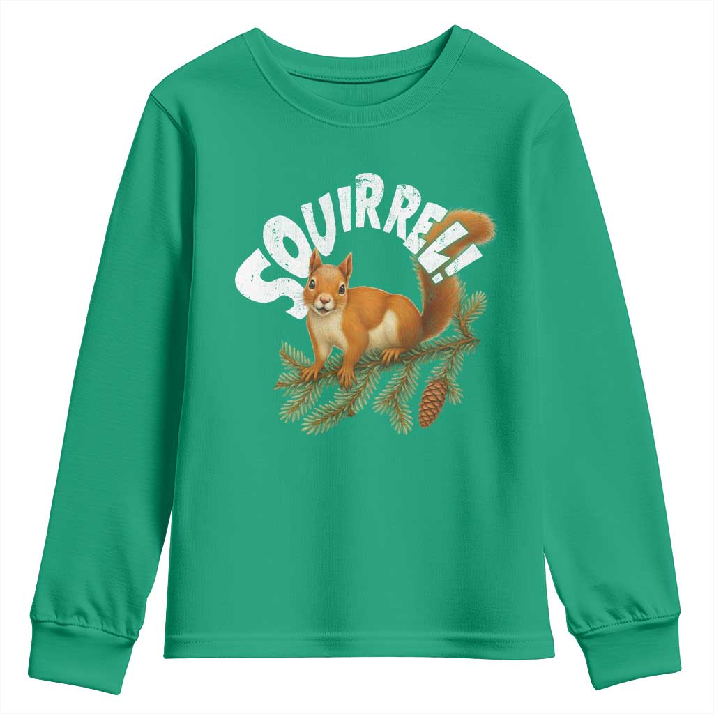 Funny Christmas Squirrel Youth Sweatshirt Xmas Vacation Holiday Movie Pine Tree - Wonder Print Shop
