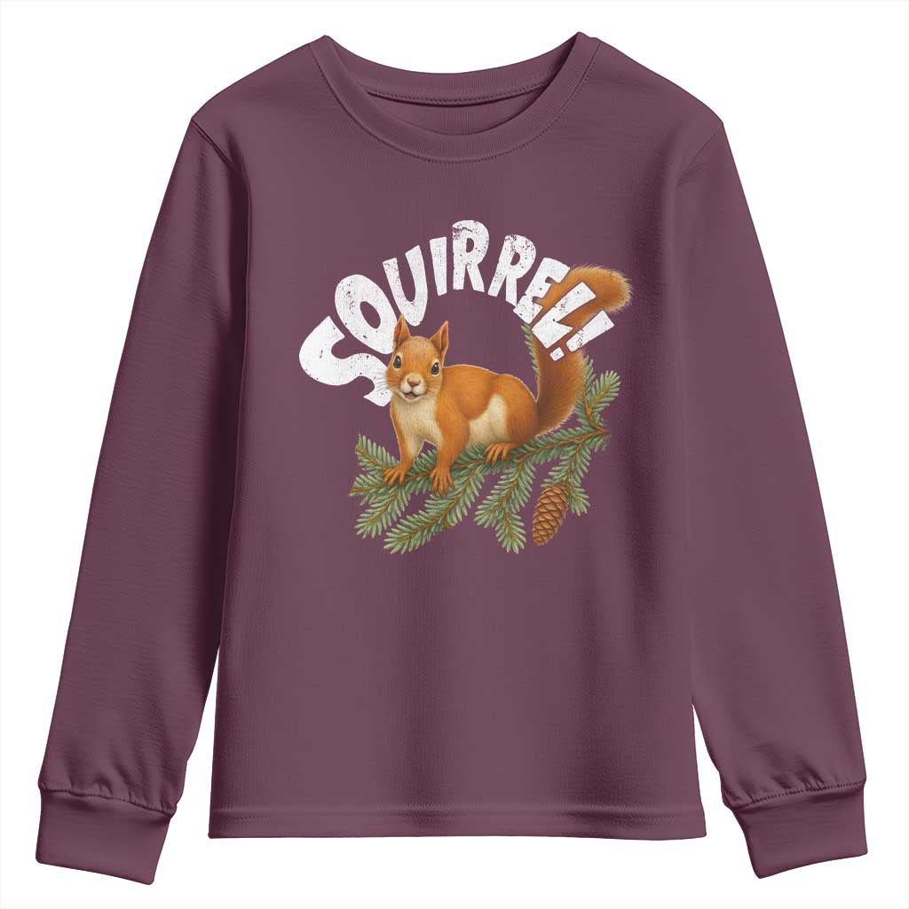 Funny Christmas Squirrel Youth Sweatshirt Xmas Vacation Holiday Movie Pine Tree - Wonder Print Shop