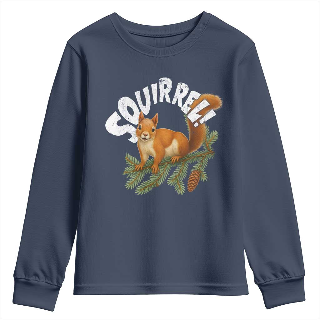 Funny Christmas Squirrel Youth Sweatshirt Xmas Vacation Holiday Movie Pine Tree - Wonder Print Shop