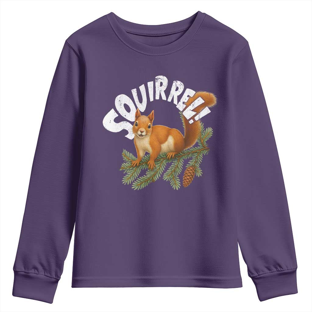 Funny Christmas Squirrel Youth Sweatshirt Xmas Vacation Holiday Movie Pine Tree - Wonder Print Shop