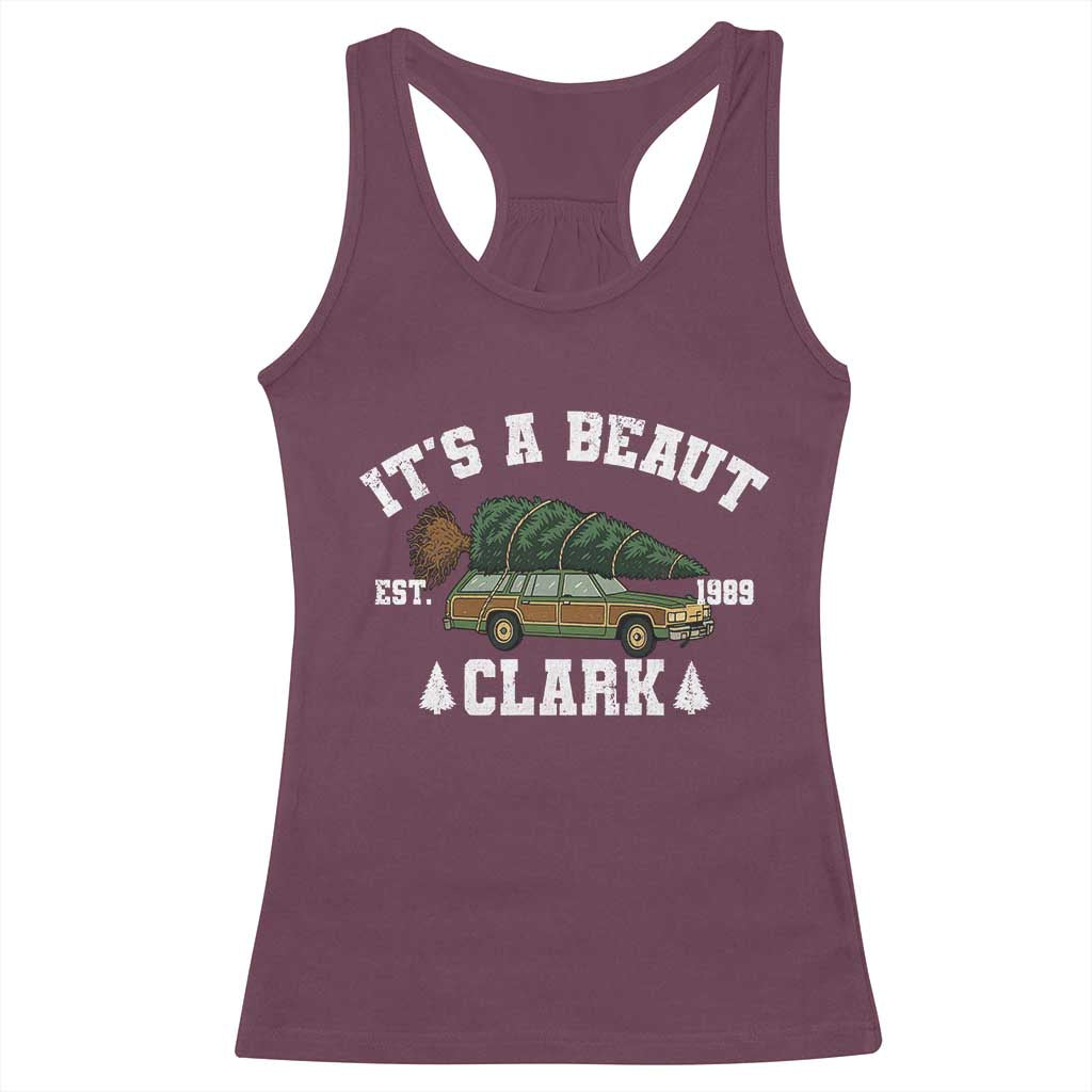 Its A Beaut Clark Racerback Tank Top Funny Christmas Vacation Holiday Movie - Wonder Print Shop