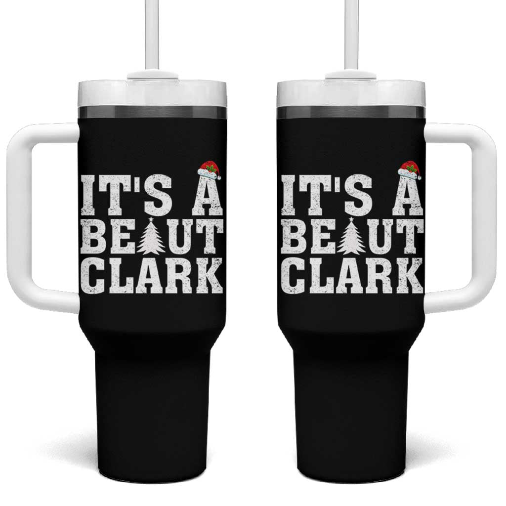 Funny Christmas Movie Its A Beaut Clark Tumbler With Handle Xmas Vacation Holiday - Wonder Print Shop