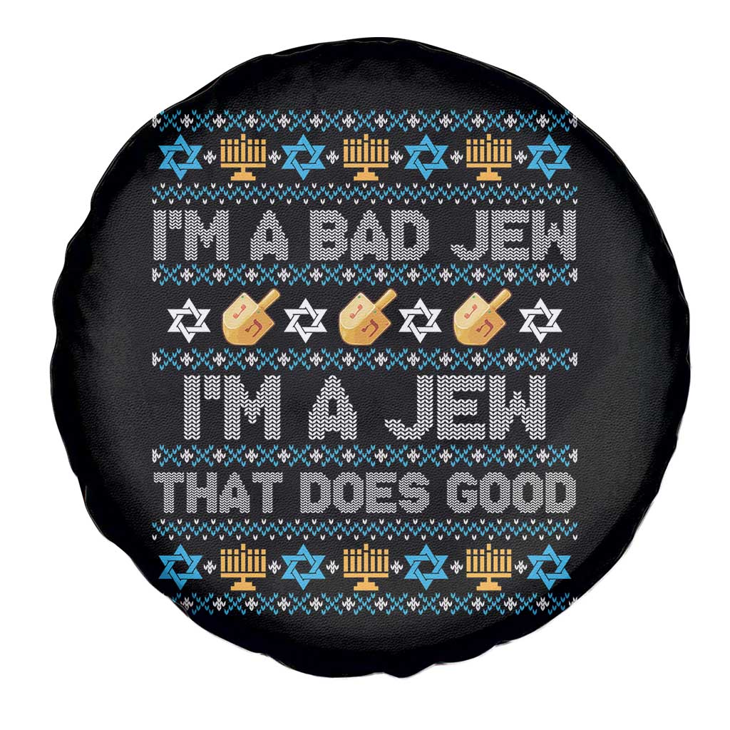 Funny Jewish Hanukkah Spare Tire Cover I Am A Bad Jew I Am A Jew That Does Good - Wonder Print Shop
