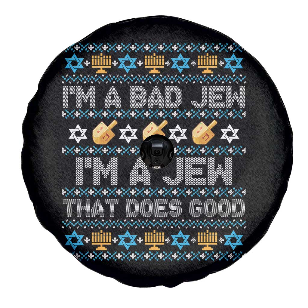 Funny Jewish Hanukkah Spare Tire Cover I Am A Bad Jew I Am A Jew That Does Good - Wonder Print Shop