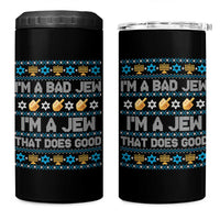 Funny Jewish Hanukkah 4 in 1 Can Cooler Tumbler I Am A Bad Jew I Am A Jew That Does Good - Wonder Print Shop