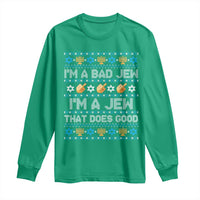 Funny Jewish Hanukkah Long Sleeve Shirt I Am A Bad Jew I Am A Jew That Does Good - Wonder Print Shop