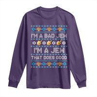 Funny Jewish Hanukkah Long Sleeve Shirt I Am A Bad Jew I Am A Jew That Does Good - Wonder Print Shop