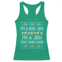 Funny Jewish Hanukkah Racerback Tank Top I Am A Bad Jew I Am A Jew That Does Good - Wonder Print Shop