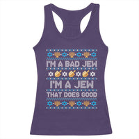 Funny Jewish Hanukkah Racerback Tank Top I Am A Bad Jew I Am A Jew That Does Good - Wonder Print Shop