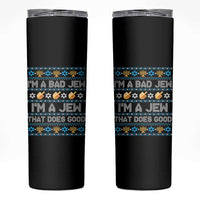 Funny Jewish Hanukkah Skinny Tumbler I Am A Bad Jew I Am A Jew That Does Good - Wonder Print Shop