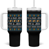 Funny Jewish Hanukkah Tumbler With Handle I Am A Bad Jew I Am A Jew That Does Good - Wonder Print Shop