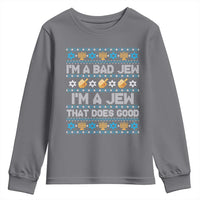 Funny Jewish Hanukkah Youth Sweatshirt I Am A Bad Jew I Am A Jew That Does Good - Wonder Print Shop
