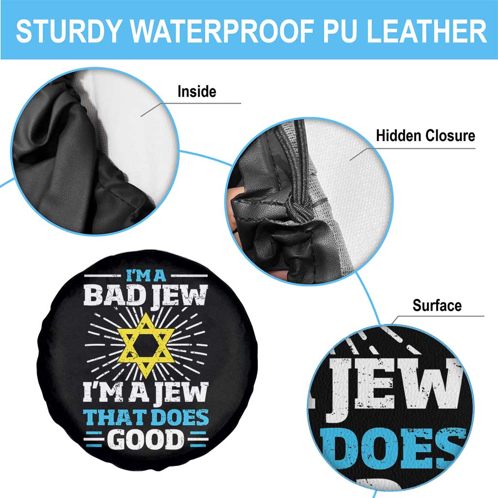 Funny Jewish Spare Tire Cover I Am A Bad Jew I Am A Jew That Does Good - Wonder Print Shop