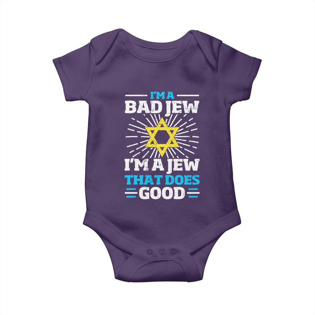 Funny Jewish Baby Onesie I Am A Bad Jew I Am A Jew That Does Good - Wonder Print Shop