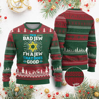 Funny Jewish Ugly Christmas Sweater I Am A Bad Jew I Am A Jew That Does Good - Wonder Print Shop