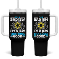 Funny Jewish Tumbler With Handle I Am A Bad Jew I Am A Jew That Does Good - Wonder Print Shop