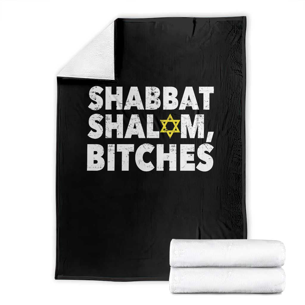 Funny Hanukkah Shabbat Shalom Bitches Throw Blanket Star Of David - Wonder Print Shop