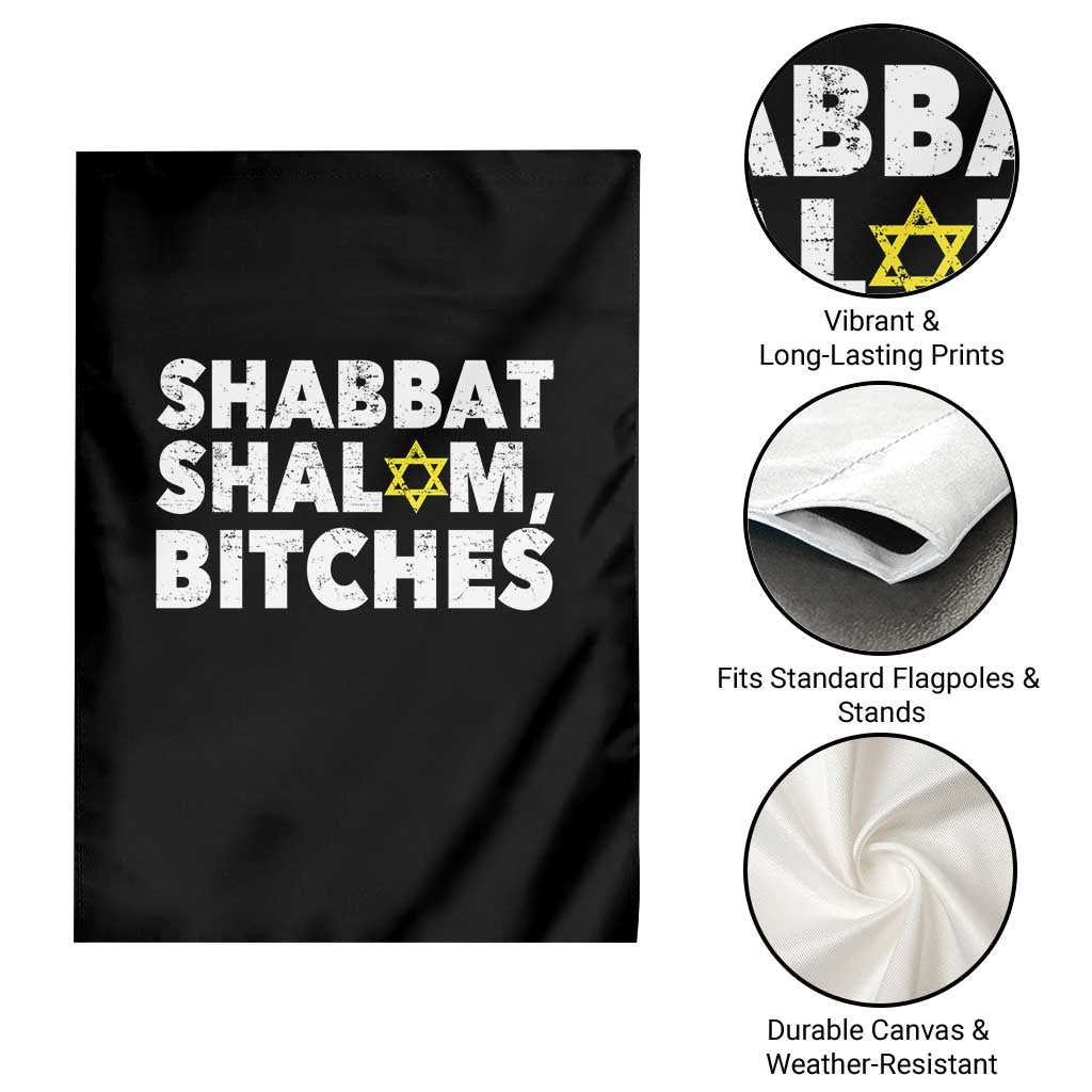 Funny Hanukkah Shabbat Shalom Bitches Garden Flag Star Of David - Wonder Print Shop