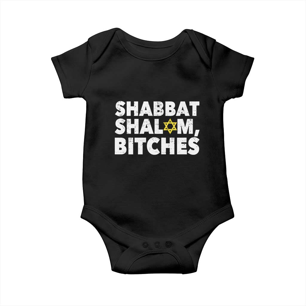 Funny Hanukkah Shabbat Shalom Bitches Baby Onesie Star Of David - Wonder Print Shop