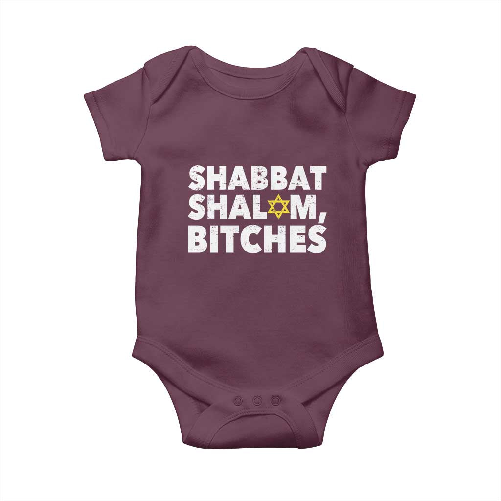 Funny Hanukkah Shabbat Shalom Bitches Baby Onesie Star Of David - Wonder Print Shop