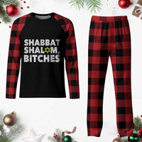 Funny Hanukkah Shabbat Shalom Bitches Plaid Pajama Set Star Of David - Wonder Print Shop