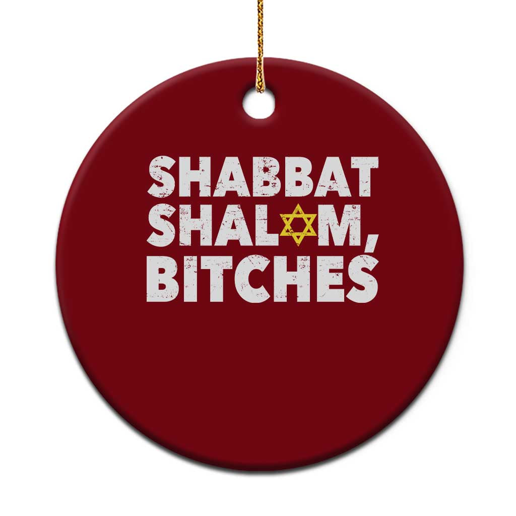 Funny Hanukkah Shabbat Shalom Bitches Ceramic Ornament Star Of David - Wonder Print Shop