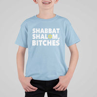 Funny Hanukkah Shabbat Shalom Bitches T Shirt For Kid Star Of David - Wonder Print Shop